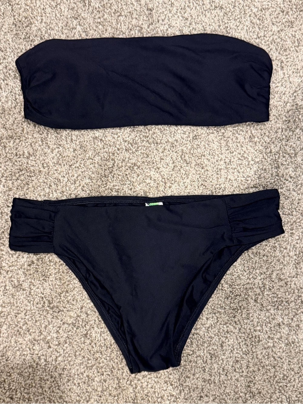 Luxe Black Strapless Bandeau Bikini Set
